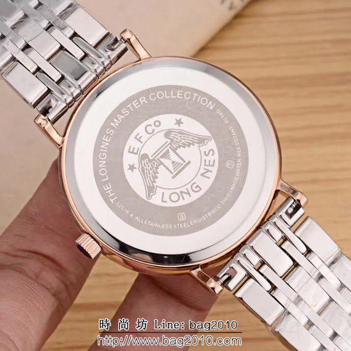 LONGINES浪琴 牛皮錶帶石英情侶對表  WSS1858